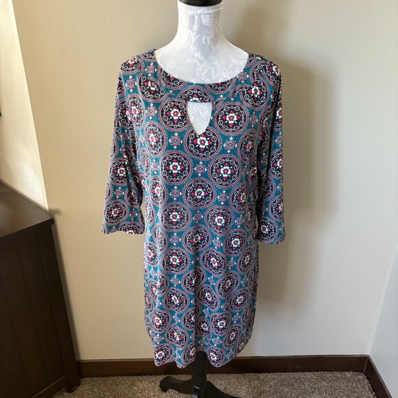 Lulu-B Womens Athletic Dress Long Sleeve Colorful UPF 50+ Large Green Red - Picture 2 of 5